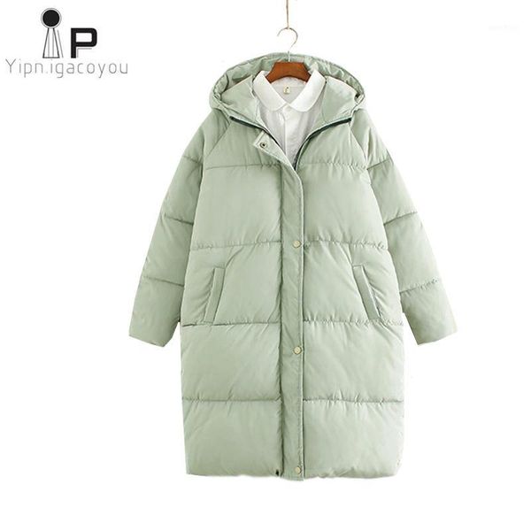 

long winter coat women overcoat fashion student thicken warm coat hooded womens down jacket new loose female jacket black parka1