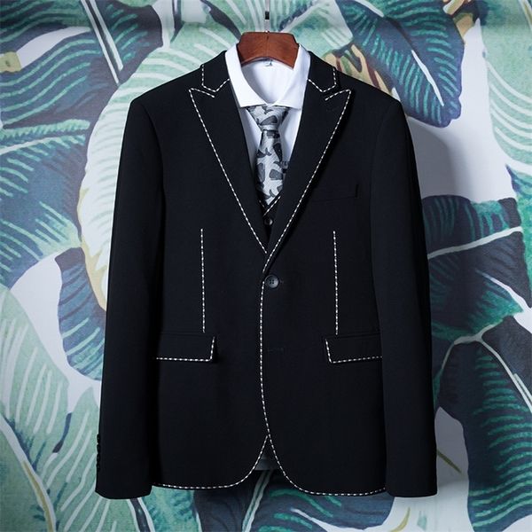 

contrast white black masculino slim fit social wedding jackets blazers mens chaqueta hombre formal 4xl blazer homme y201026