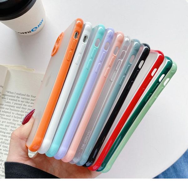 

shockproof sile phone case for iphone se2 xr xs max 7 8 6s plus x matte soft frame hard pc c wmtgda