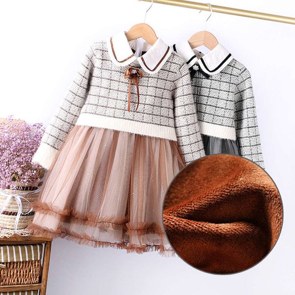 

skirt 2020 winter new korean children's girls' knitting drs, Red;yellow