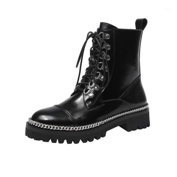 

female genuine cow leather woman footwear retro shoes handmade ankle black footwear boots rubber low heels riding normal size1