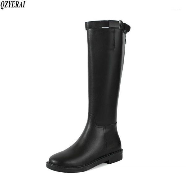 

new arrival winter women boots natural genuine leather knee high boots motorcycle fur one snow 100% cowhide1, Black