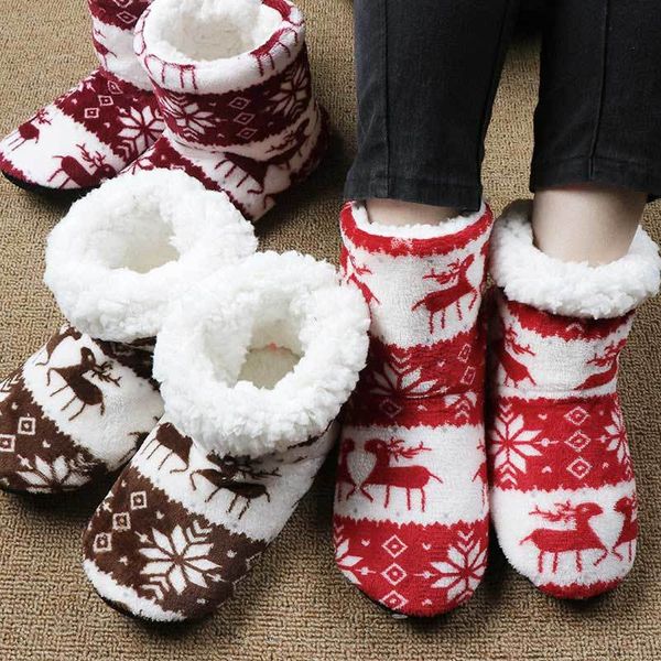 

casa chinelos natal interior meias de inverno sapatos mulher pele lados feminino contton chinelo palmilha pantoffels dames, Black