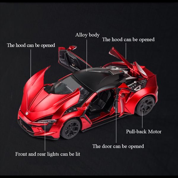 

1:32 lykan hypersport alloy car model diecasts & toy vehicles toy car metal collection toy kid toys for children kids gifts q1214