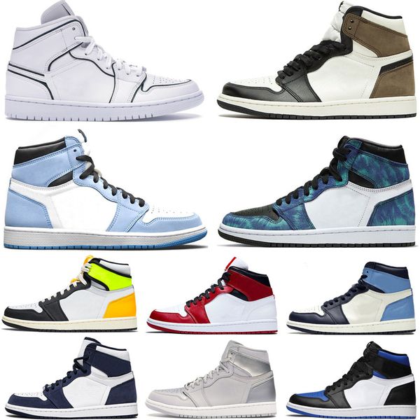 

jumpman high og mid 1s basketball shoes 1 tie dye university blue bred chicago 3 men sports trainer women sneakers with box