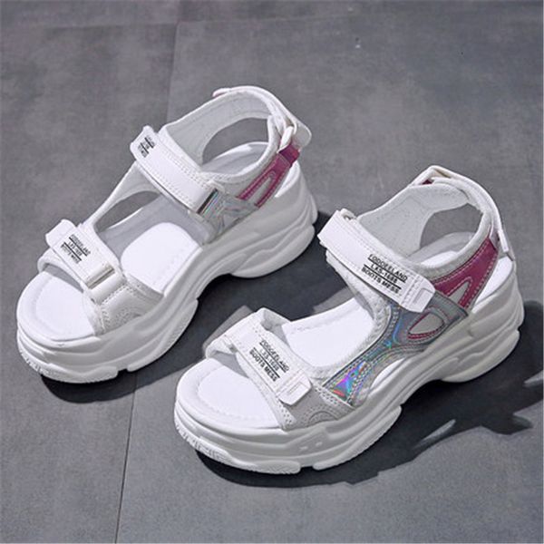 

2021 new comfortable 6cm women's sports summer leopard print girl chunky beach sandal sandals alias mujer 02pq, Black