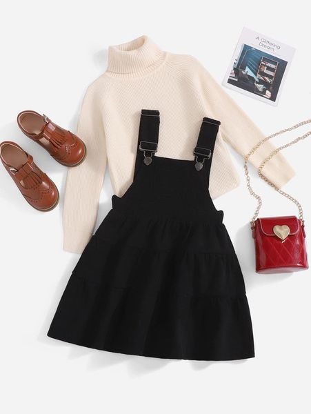 

toddler girls 1pc corduroy overall dress she, Red;yellow