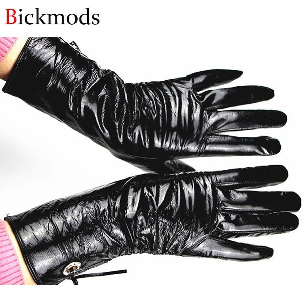 

genuine leather light button style velvet lining sheepskin gloves warm autumn and winter mittens 201020, Blue;gray