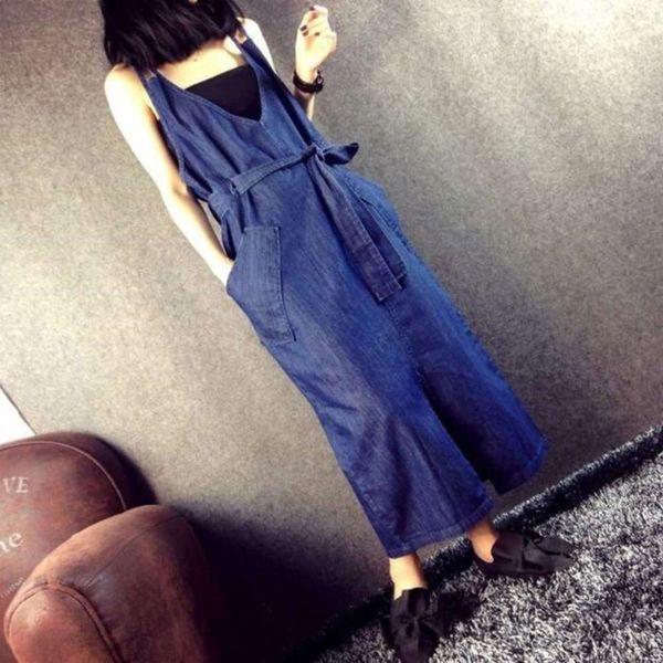 

2020 new shoulder belt skirt v-neck open back loose suspender long denim drs fashion, Black;gray