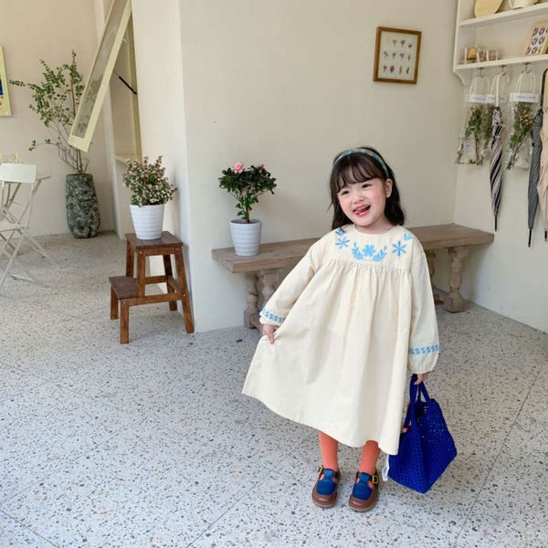 

long amu cotton monkey sve girl's embroidered drs iz0g, Red;yellow