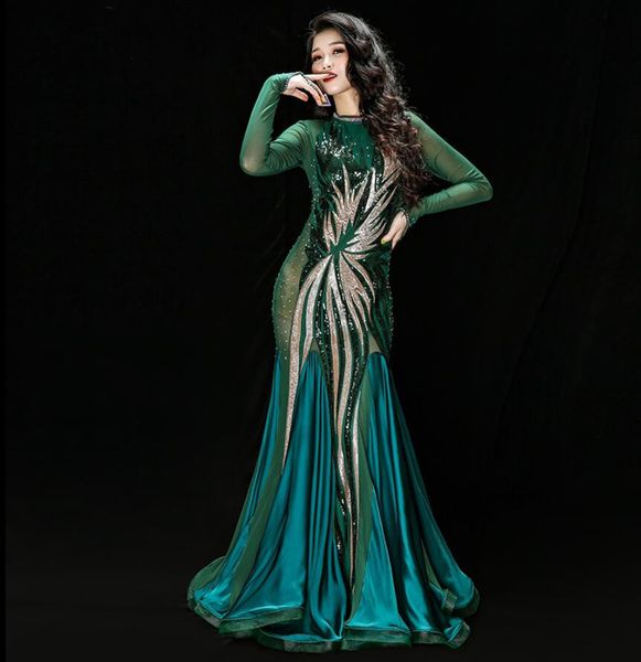 

belly dance egyptian caftan pattern iraq robe baladi costumes cane dance oriental clothes long sleeve handmade embroidery, Black;red