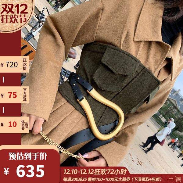 

hepburn belt cashmere coat for women in autumn 2020, Black