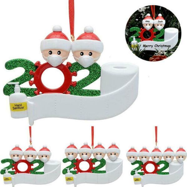 

with kit hand 2020 toilet christmas sanitizer paper, personalized 2-5 members name survived family ornament xmas tree chdwur