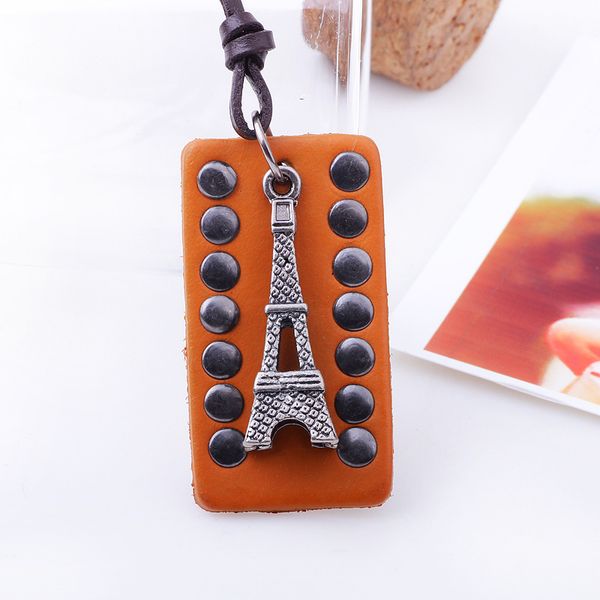 

eiffel tower necklace trendy men, Silver