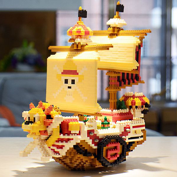 

king sonny mini building block small particle pirate ship luffy joba assembled model toys