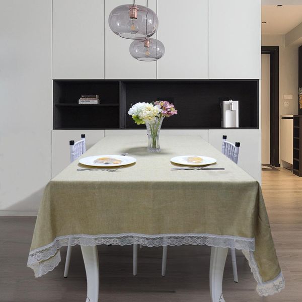 

table cloth gray khaki rectangle table cover wholesale imitation linen lace tablecloths wedding event party l decoration jllhvv