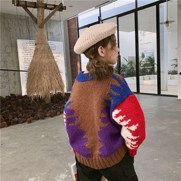 

autumn children's new clothing girls' and 2020 winter korean christmas tree sweater bottom coat color matching fashion lovely loos, Blue