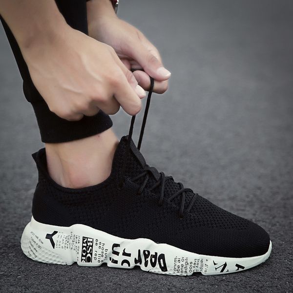 

weweya woven casual breathable male tenis masculino zapatos hombre sapatos outdoor shoes sneakers men y200104, Black