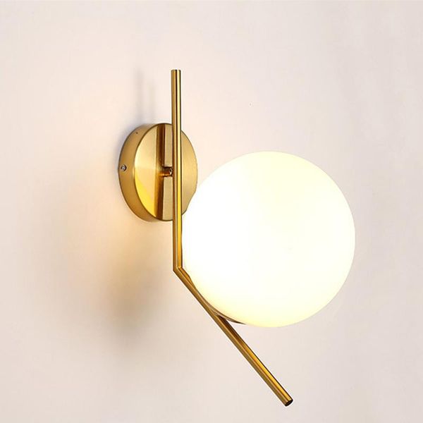 

wall lamp nordic post-modern glass bulb led e27 living room bedroom bar head balcony corridor hallway iron creative