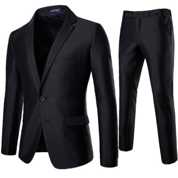 

men's 2-piece business suit bridegroom wedding dress, White;black