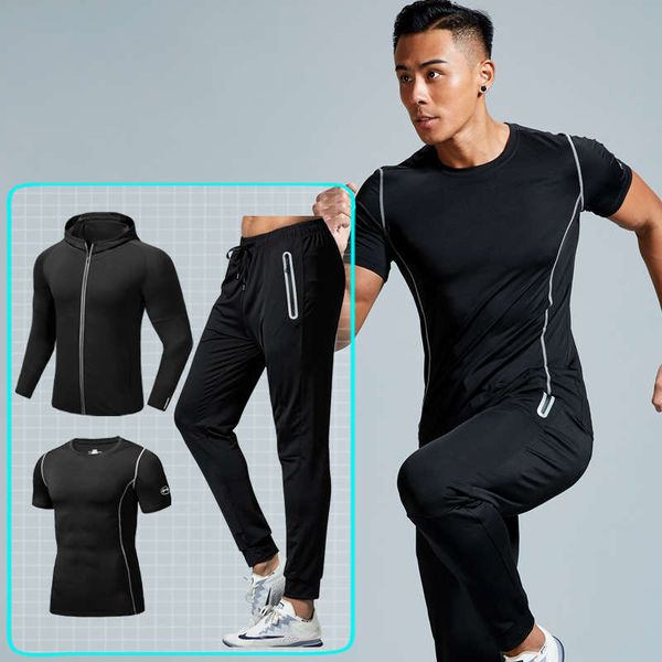 

custom made men's youth running fitness three piece suit, Gray