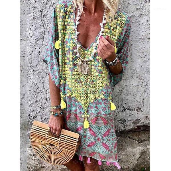 

new fashion boho plus size women's summer short sleeve long t-shirt ladies casual dress1, Black;gray
