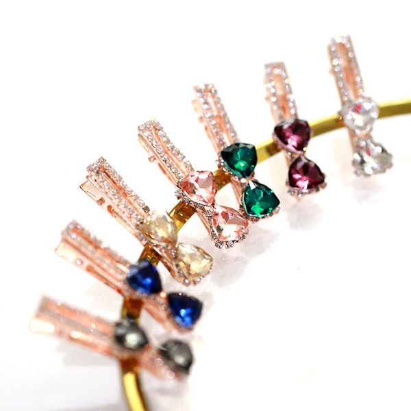 

fashion crystal flower long hair accessories clip women hairpins wedding bridal hairclip barrettes head wear ornament, Slivery;white