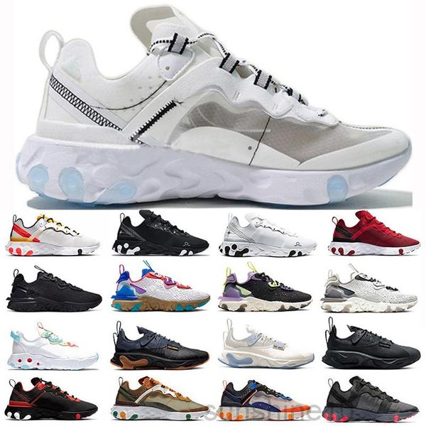 

2020 tour react element 87 55 mens casual shoes men women orange peel sail triple black white taped seams trainers sports sneakers pe-2