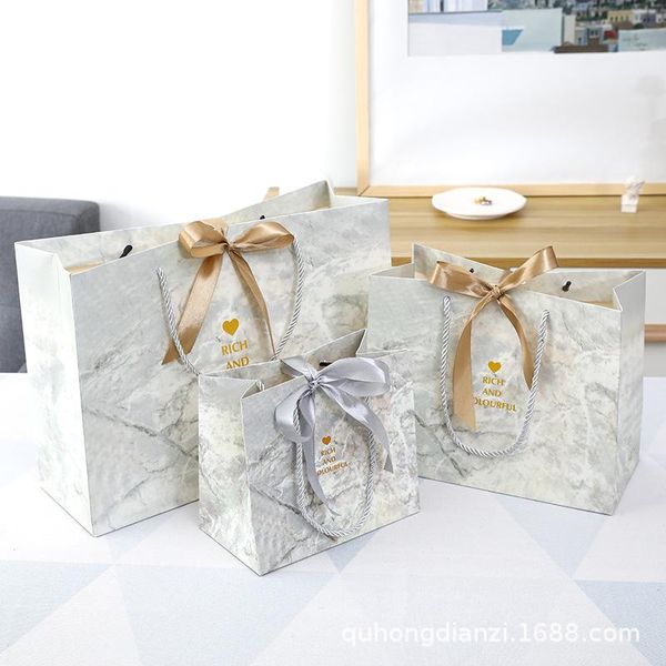 

gift wrap marbled love paper bag packaging for business or presents baby shower bolsas wedding box