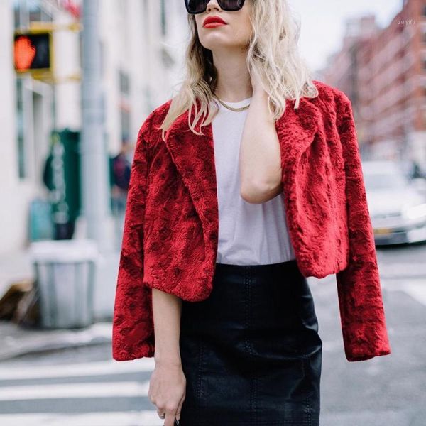 

fashion women winter short fur coat warm jacket outwear short coat overcoat outrcoat outdoor jacket female clothing1, Black