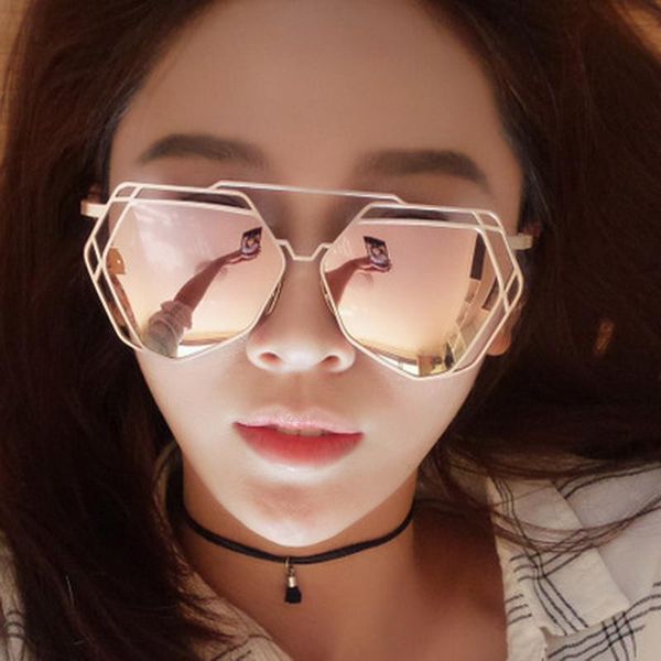 

sunglasses jyjewel vintage women luxulry brand designer hexagon irregular sun glasses driver eyewear uv400 oculos, White;black