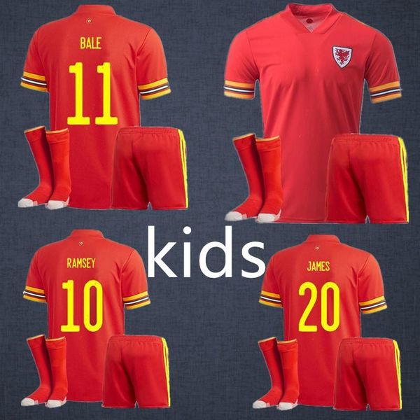 

kids 2020 2021 wales bale soccer jerseys mcginn lewis shankland findlay 20 21 home away national team football shirts uniforms, Black