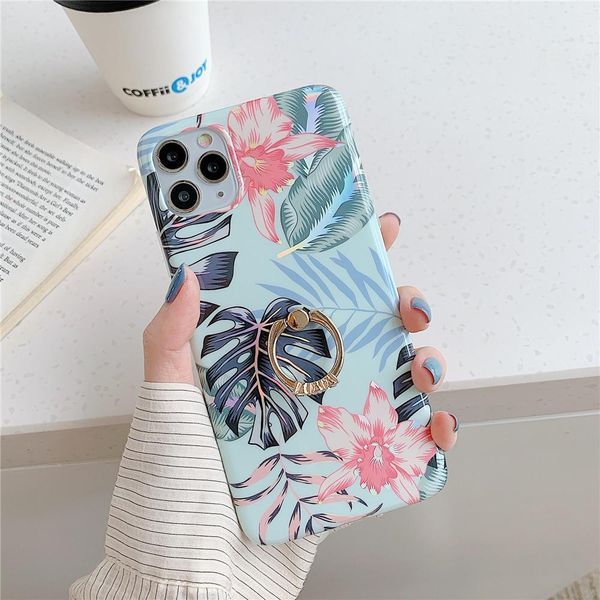 

винтажные цветы кольца держатель чехол для iphone 12 11 pro max xr x xs max 7 8 плюс se 2020 case soft jlljap xjfshop