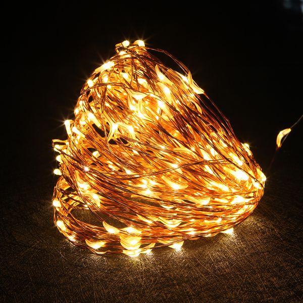 

12v copper string lights 10m 20m 30m 50m led fairy light with power adapter for wedding party christmas home decoration