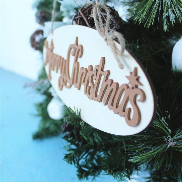 

christmas decorations merry letter sign pendant wooden with hanging string for xmas tree home door window decor1