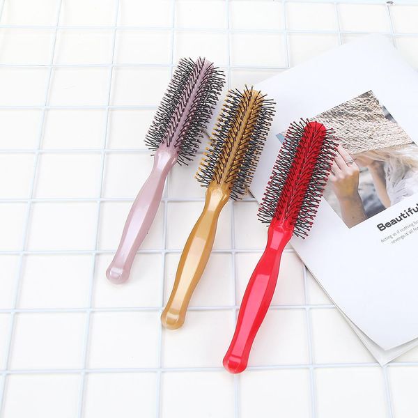 

curly hair comb,eco-friendly cylinder roll brush,haircare soft teeth massage,professional brand for barber styling bbyskj, Silver
