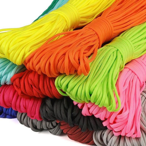

paracord 50ft 550lb cord parachute lanyard w/7 core strand rope 4mm dia for camping hiking outdoor home knit sol qylxuq