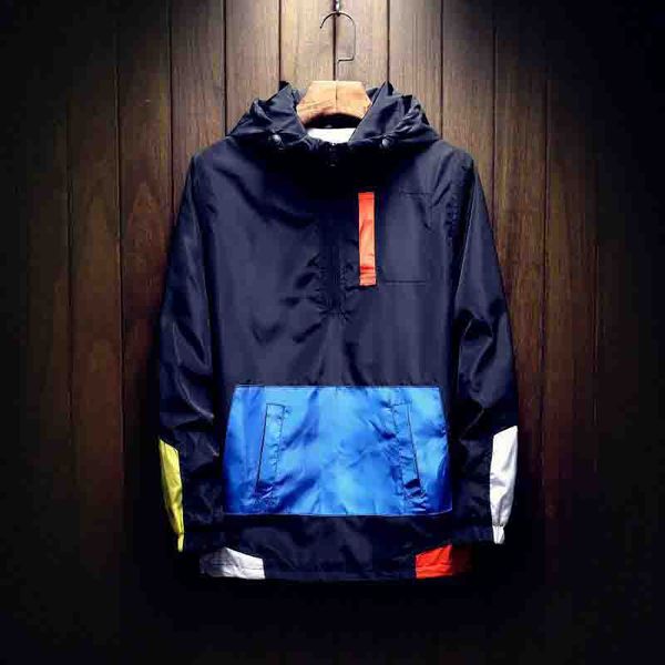 

mens hooded jacket men spring and autumn jackets fashion mens jackets casual loose patchwork jacket 4 colors size m-5xl, Black;brown
