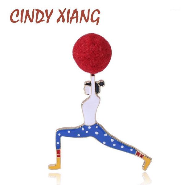 

pins, brooches cindy xiang cheerleaders gymnastic girl for women fashion enamel pin badages accessories1, Gray