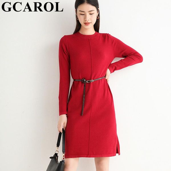 

gcarol женщины slim fit cashmere среднего длина платье minimalist attress 30% шерстяные дниз дниз презереемое платье теплые мульти размеры 2, Black;gray