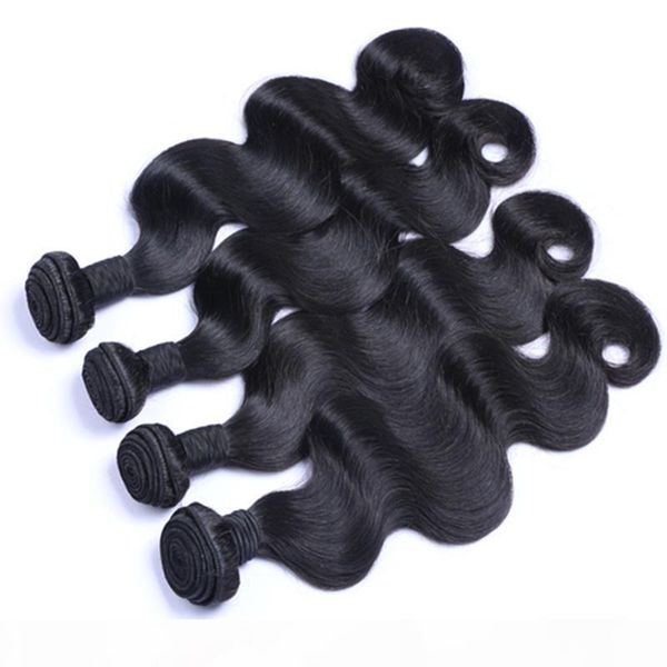 

wholesale shipping durable malaysian indian peruvian virgin hair natural color body wave human beauty hair can be dyed ombre color hair, Black