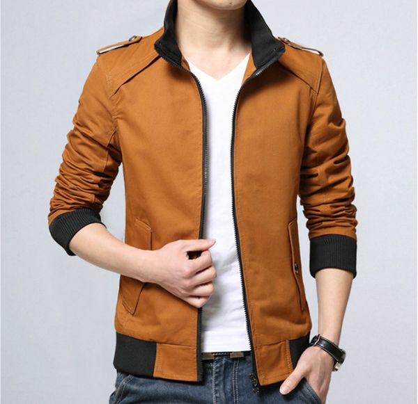 

men's 2020 spring new cotton wash fine fitting youth's casual coat fashion jackets plus size 4xl am1w, Black;brown