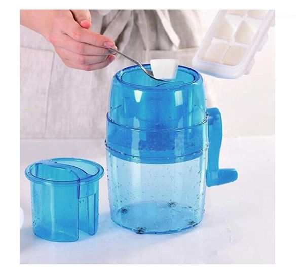 

1l portable hand crank manual ice crusher shaver kids shredding snow cone maker machine kitchen1