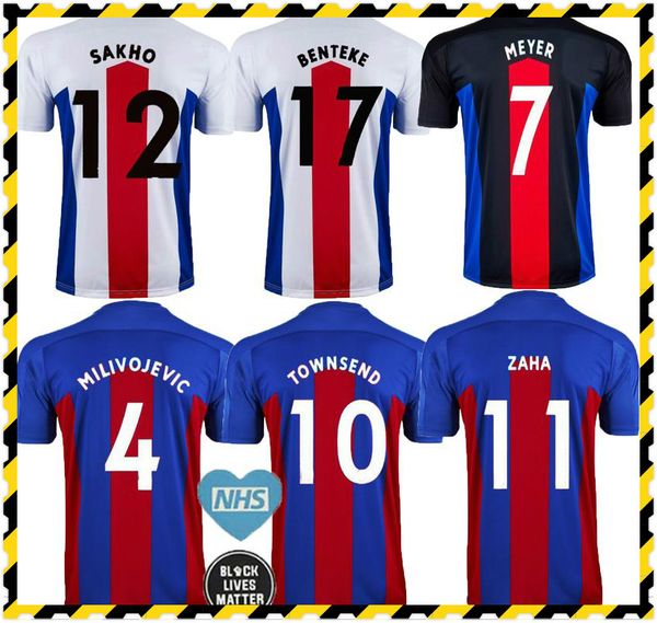 

20 21 кристалл zaha palace футбол футбол детей домой третья zaha 11 benteke 17 j.ayew 9 townsend 10 2020 2021 джерси футбольные рубашки, Black;yellow