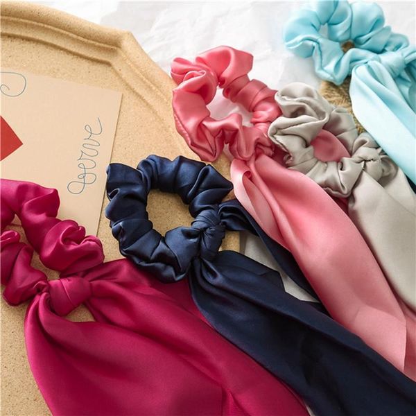 

2020 ленты scrunchies женщина волосы шарф резинка hairband bohemia волосы rubber канаты хвощ связи аксессуары для волос bbyivu garden2010, Black