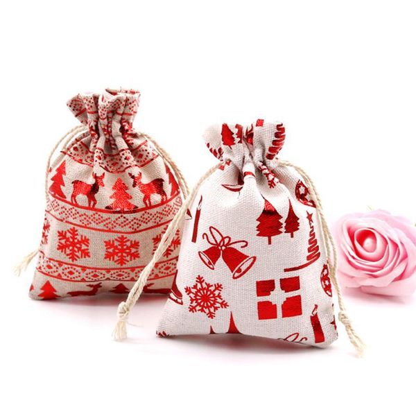 

1 набор рождественской сумки drawstring универсальный календарь прочный творческий мешок для креативных веществ висит орнамент конфеты подар