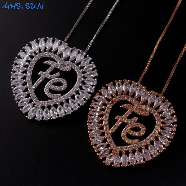 

chains mhs.sun fashion heart zircon fe pendants necklace religion faith women chain gold color trendy jewelry 1pcs, Silver
