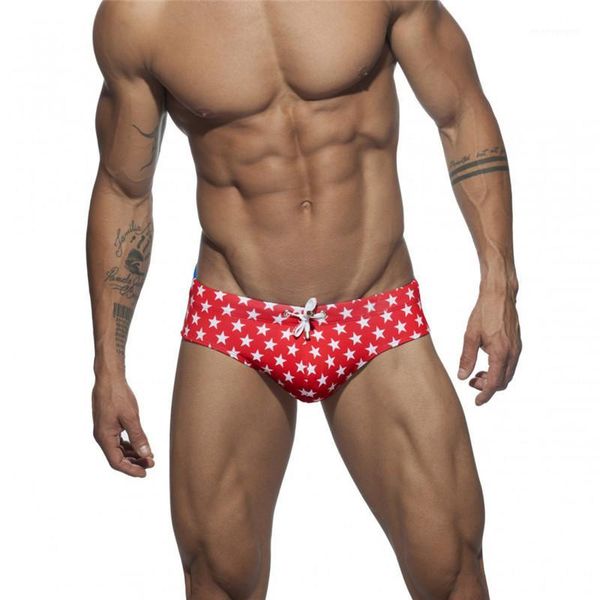 

men's swimwear print mens swimsuit trunks triangle swimming briefs brave person low waist bathing suit fashion shorts pants 20211
