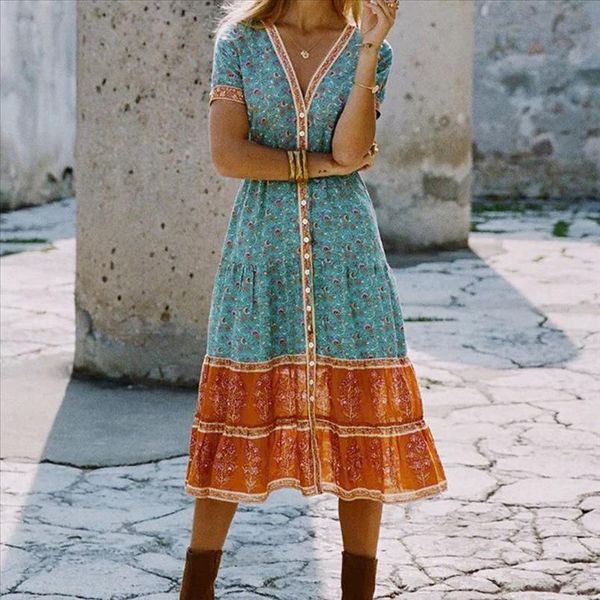 

womens summer dress plus size holiday summer boho long evening party beach dress feminine 2020 new vestidos s, Black;gray
