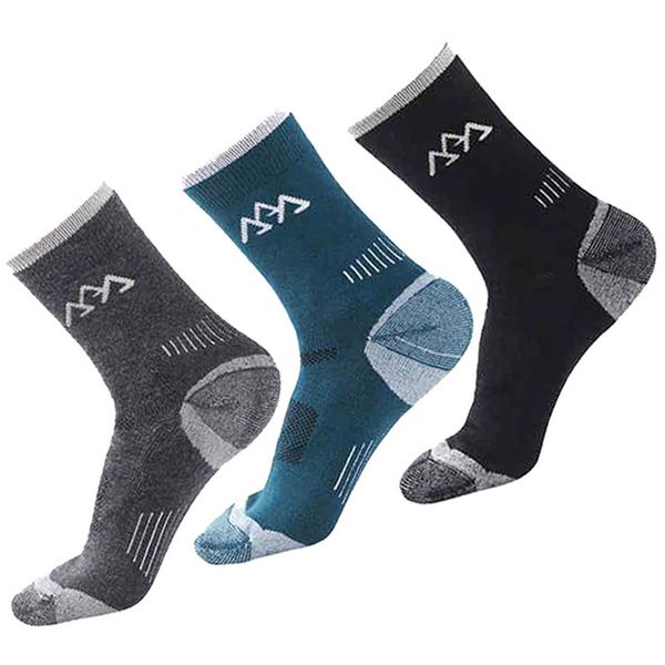 

brand (1 pair) new mens semi-thick merino wool warming socks for climing compression men socks, Black